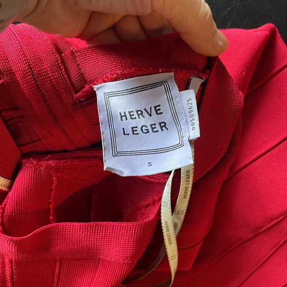 Herve Leger Zariah Dress Sz S Lipstick Red - Picture 5 of 11